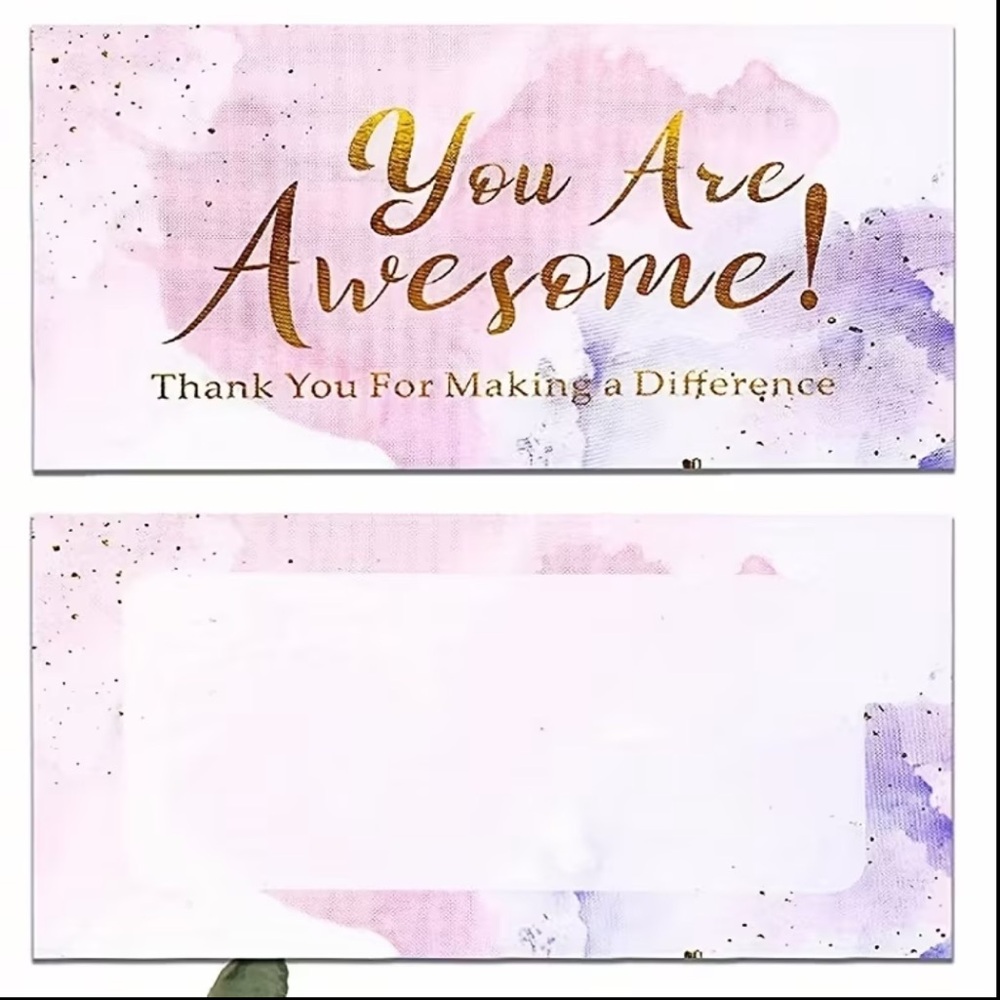Gold and Purple Thank You Cards with “You Are Awesome” message , NEW, 50 cards